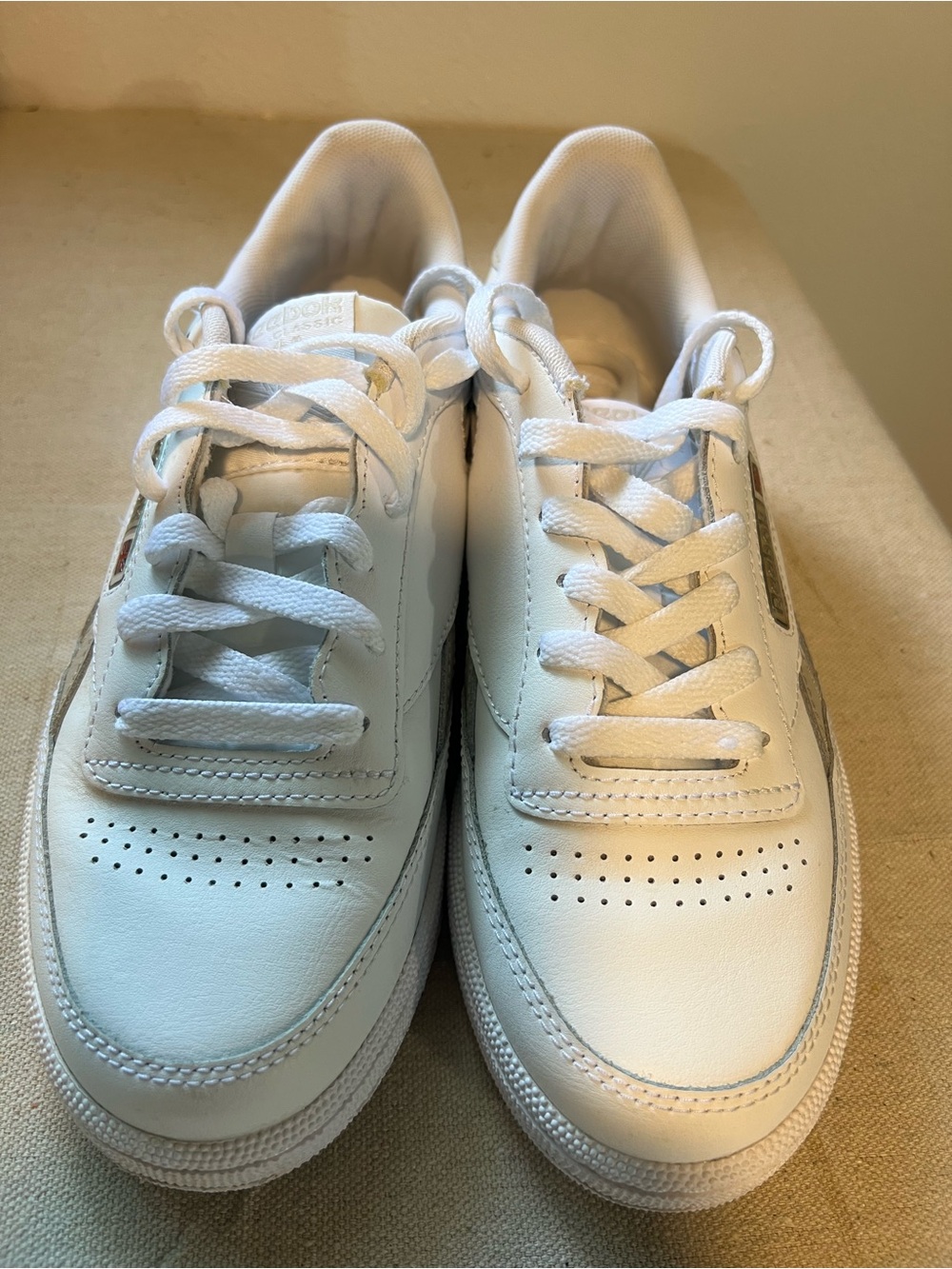 Reebok White Leather Women's Sneakers
